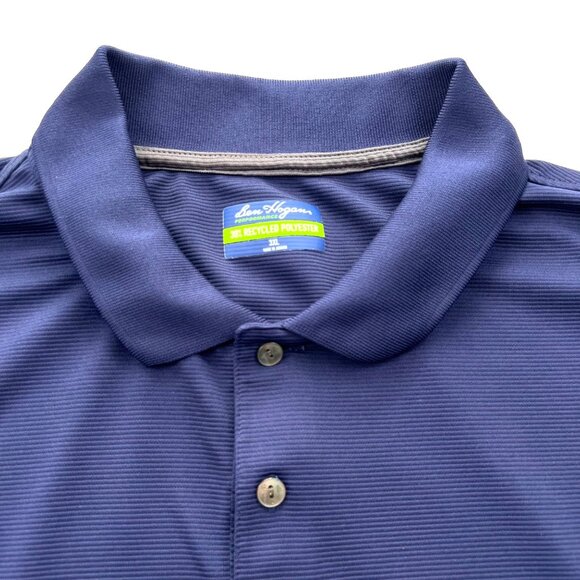 Ben Hogan Performance Mens 3XL Navy Polo Golf Shirt Ribbed Embroidered Logo - Picture 3 of 9